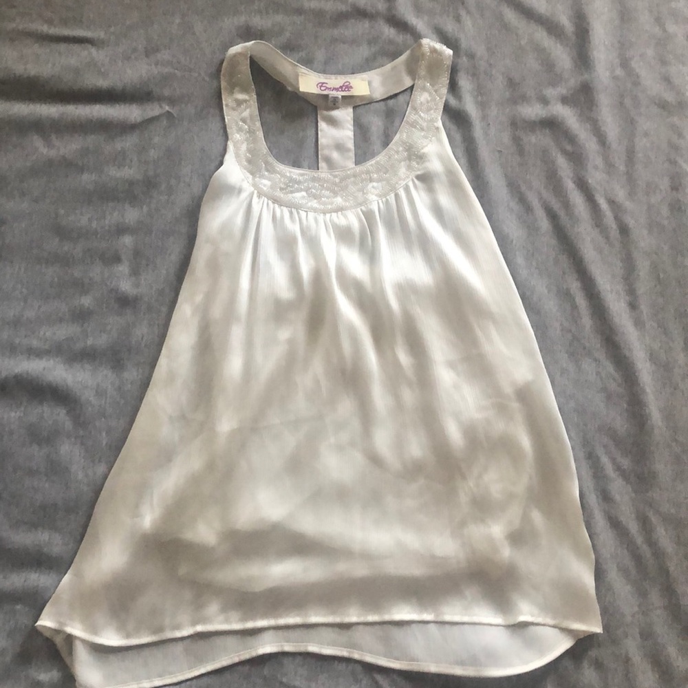 Francesca’s Off-White Silk Tank